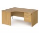 Maestro Panel end Ergonomic desk with Two Drawer Pedestal